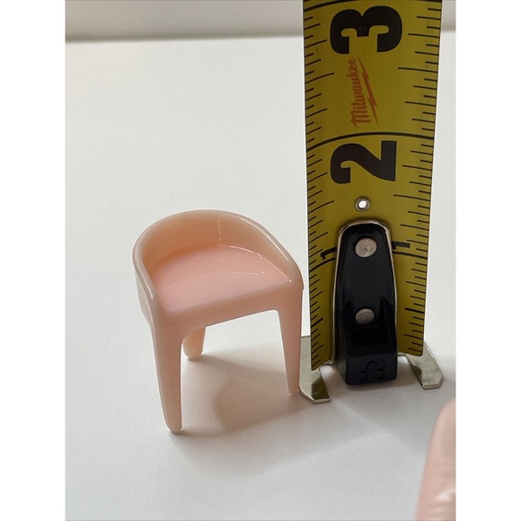PLASCO PINK BATHROOM SET  Vintage Dollhouse Furniture Toilet Bathtub Chair AL5.5 - Picture 14 of 15